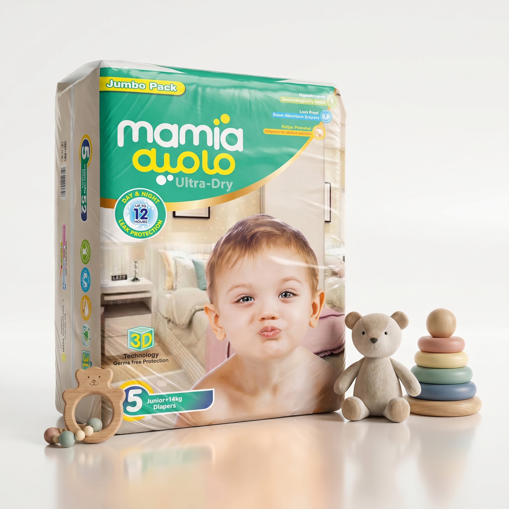 Mamia Premium Diapers Size 5-Junior-48 Pcs - Jumbo Pack